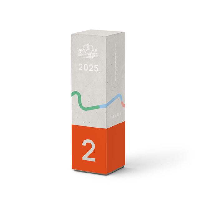 Beton-Award für den Marathon München 2025 mit farbiger Streckengrafik und Platzierung „2“.