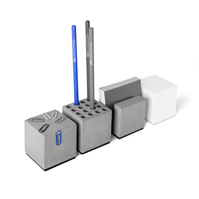 Das Büro-Set Block aus Beton 