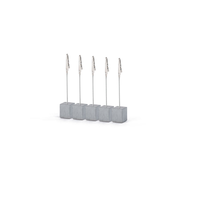 Stylischer Betonzettelhalter mit integrierter Krokodilklemme, 5er Set